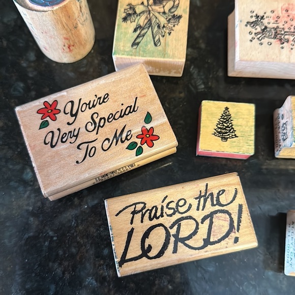 Ink Stamp lot Christmas Garfield Stamps crafting - Picture 2 of 11